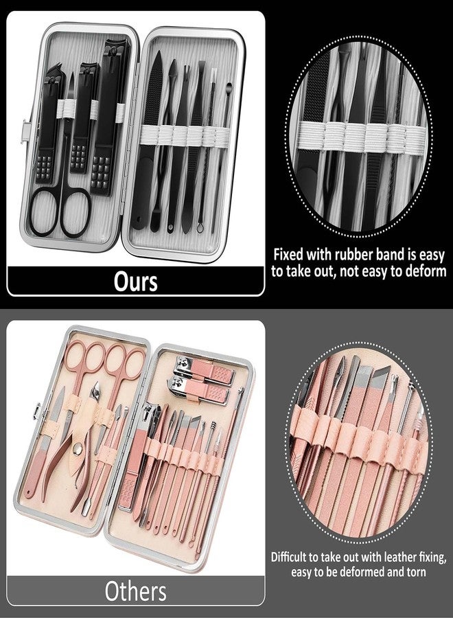 BLESWIN 10 in 1 Manicure Set, Professional Manicure Pedicure Kit for Women, Nail clipper Set for Men, Nail Care Kit with Leather Travel Case, Travel Nail Kit for Friends Parents Gift (Black) - Image 5
